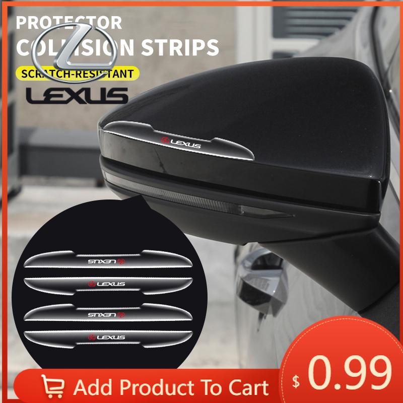 Interior Stickers 4PCS Transparent Car Door Anti-collision Protector Bumper Strip Sticker For Lexus EX300H RX450H IS300H ES300H
