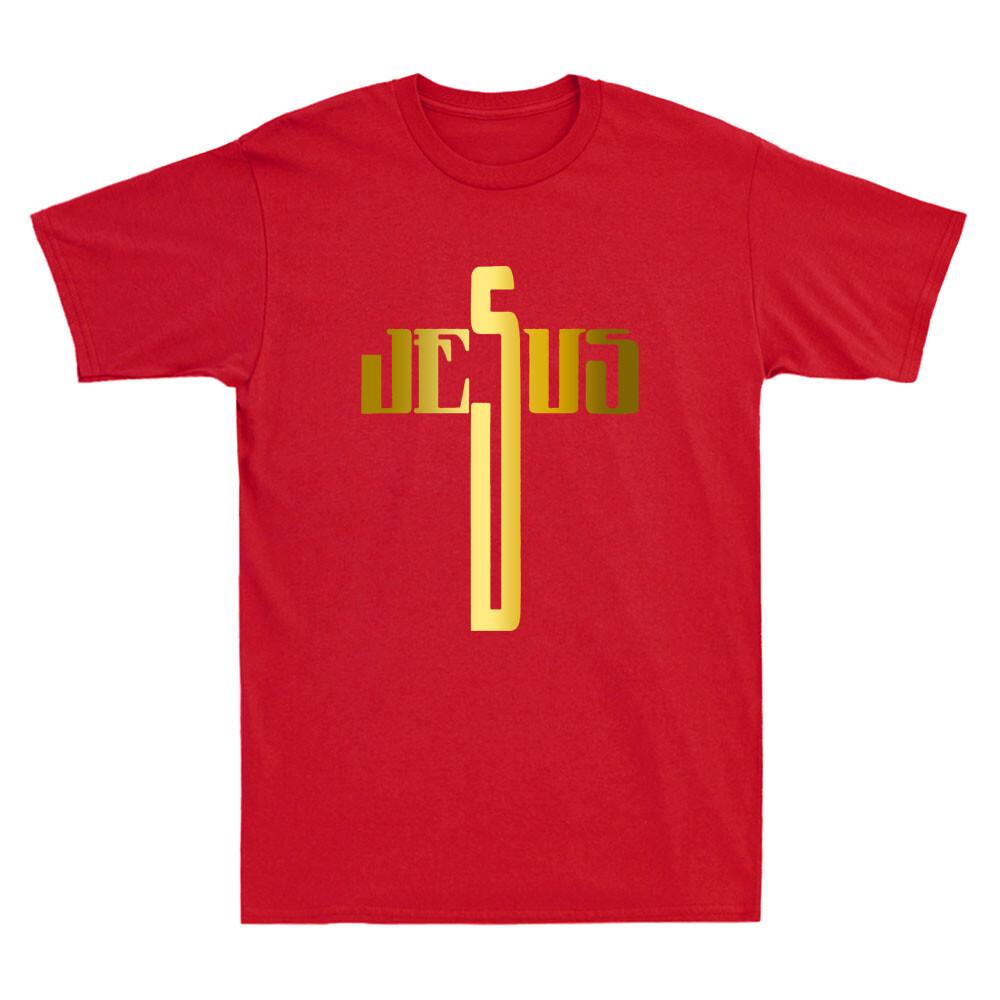 Jesus Cross Christian Religious Golden Printed Unisexs TShirt Faith Christ Bless