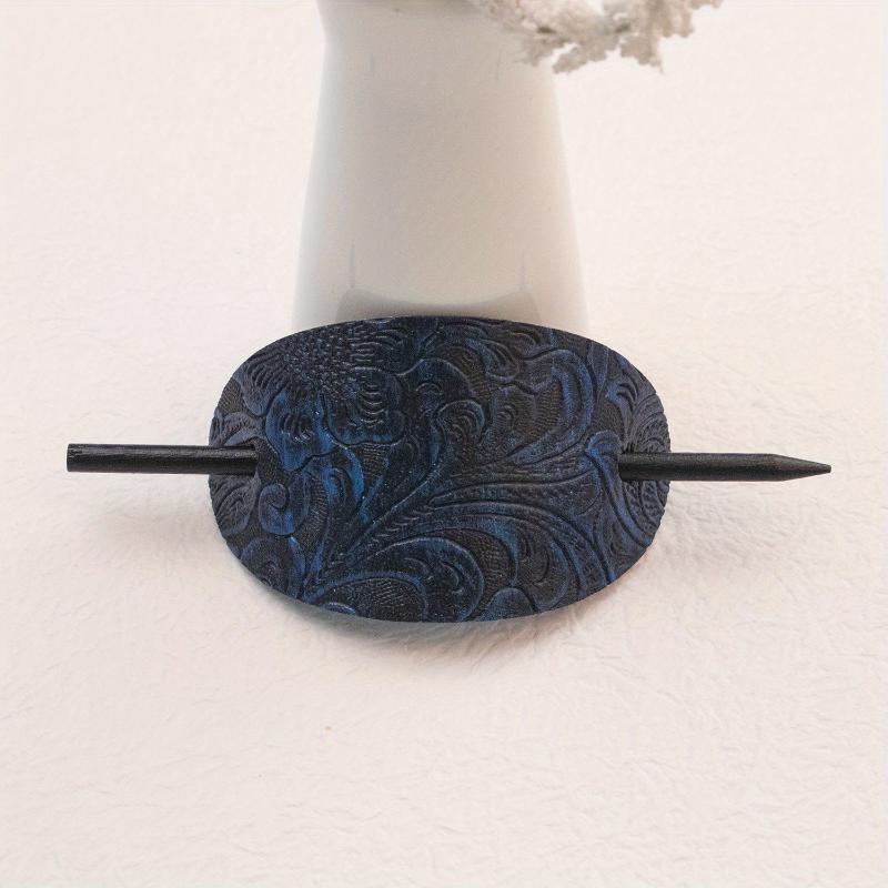 Hårspenne med pinne ovale hårklips Hårnål hestehaleholdere Hårtilbehør i bohemsk stil Treslidepinne for kvinner Jenter