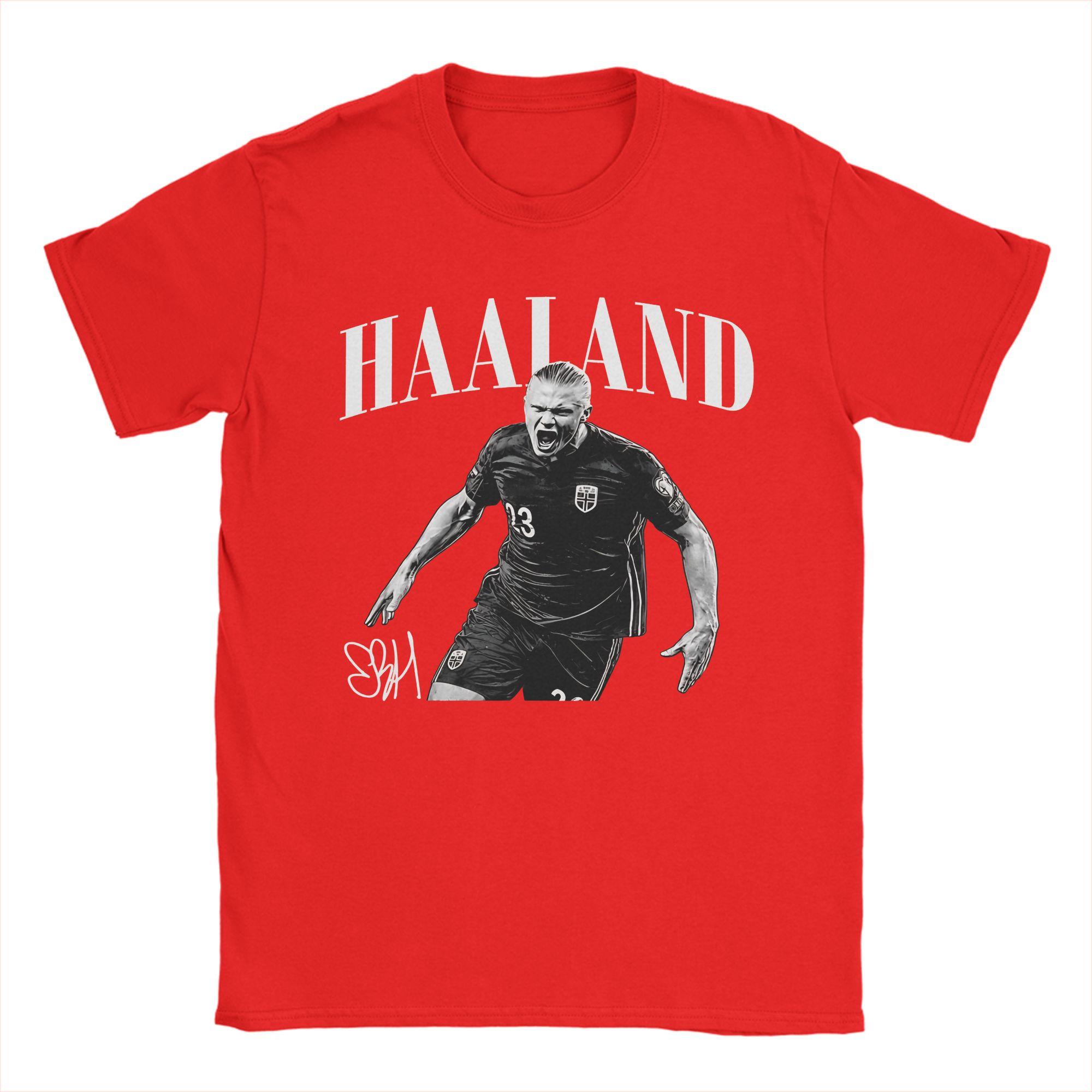 Haaland Born To Score Tshirt For Unisex Unisex Cotton Clothes Harajuku Vintage Norway Football Round Neck Short Sleeve S