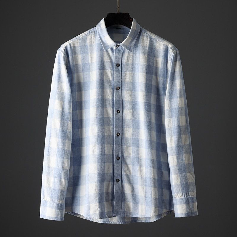 First-Line Brand Export Long-Sleeved Shirt Blue 3XL