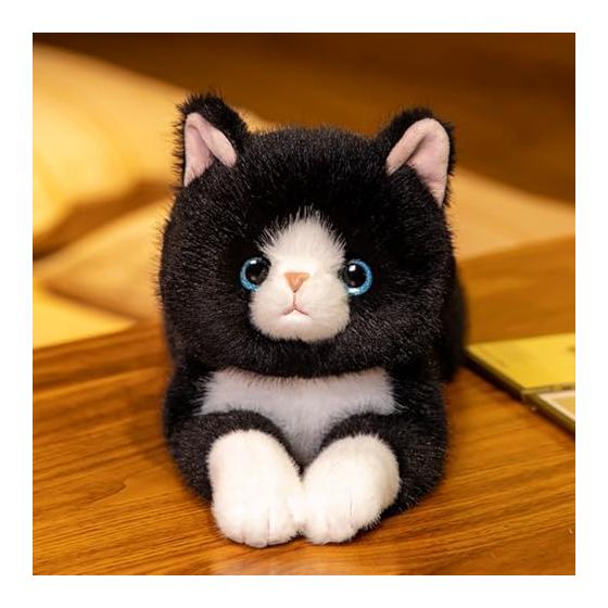 Homehalo Plush Cat Realistic Cat Plush Toy Realistic Large Super Cute Fluffy Cat Body Pillow Abdominal Weighted Beads Soothing Body Pillow