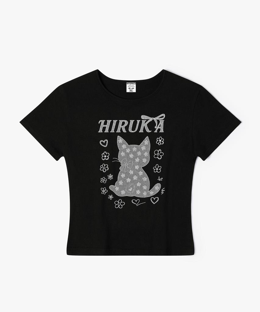 Hilukaakaibeu Lace Cat Women'S Slim Fit Short Sleeve T-Shirt