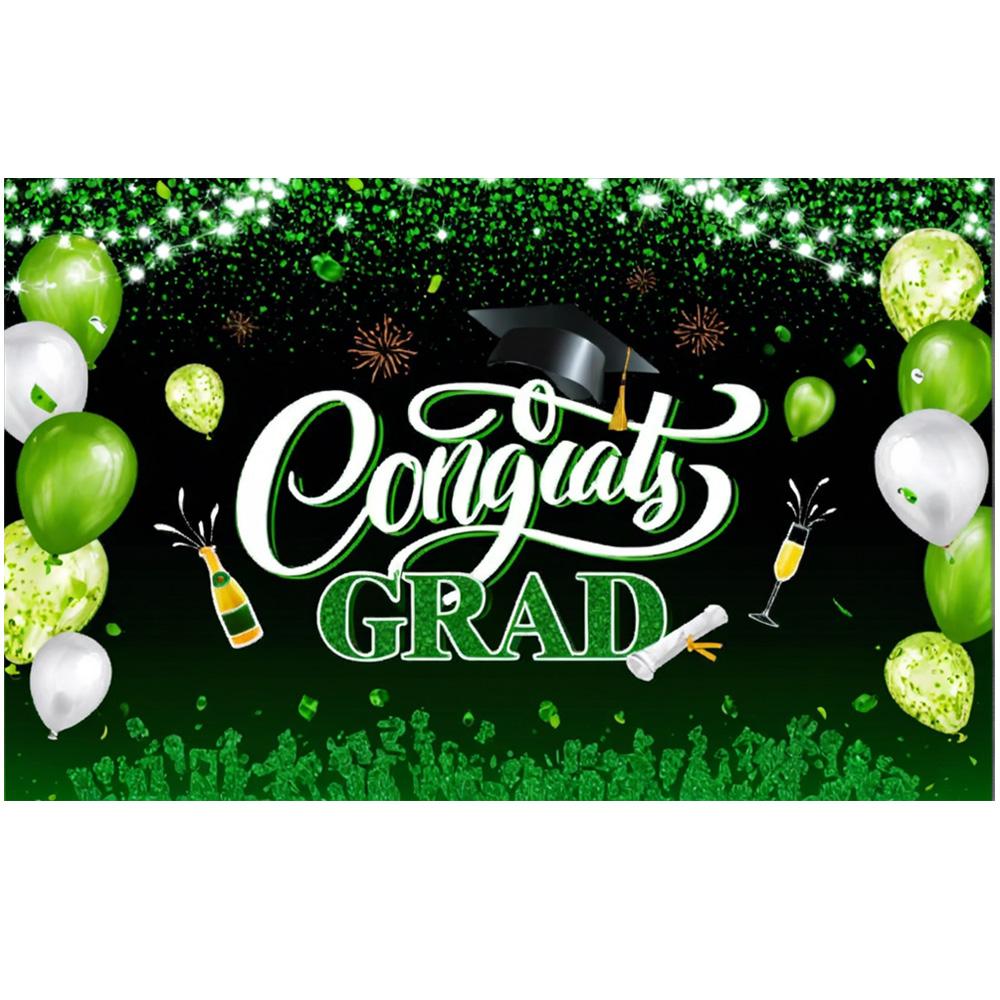 Graduation Decoration Gold Blue Bachelor Cap Glitter Balloon Background Decoration Congrats Grad Graduation Class Party Backdrop