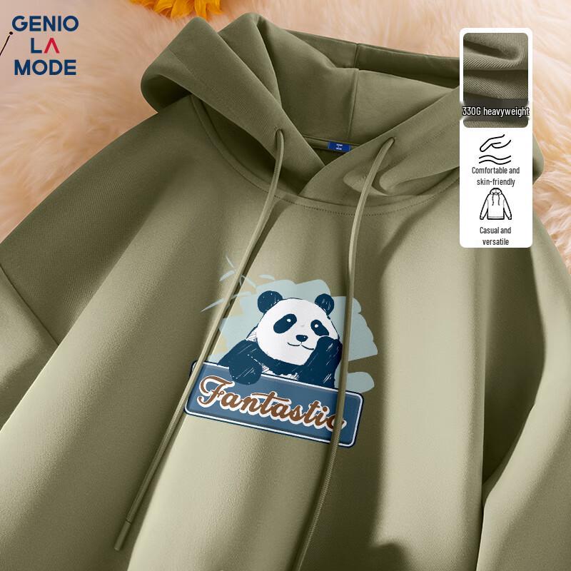 GENIOLAMODE Herren Entspanntes Bären Kapuzenpullover