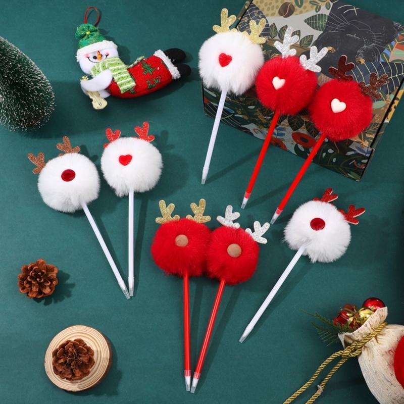 6 Stück Weihnachten Themen Kugelschreiber Lustiger Weihnachts-Schreibstift für Jungen Mädchen Schüler Klassenbelohnung, Strumpffüller