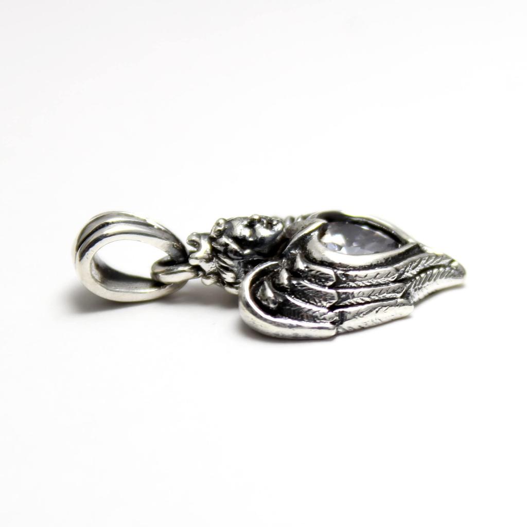 Angel Heart Pendant Top, Silver, for Women and Men