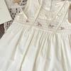 Sweet Girls Summer Sleeveless Dress Embroidered Flower Smocked Vest Princess Chic Casual Party Dress For Kids