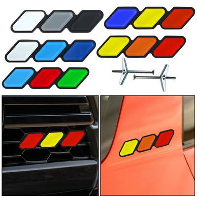 3-Color Grille Badge Decal Sticker Emblem Car Rear Trunk Emblem Badge Decal Accessories For RAV4 FJ Cruiser Tacoma TRD