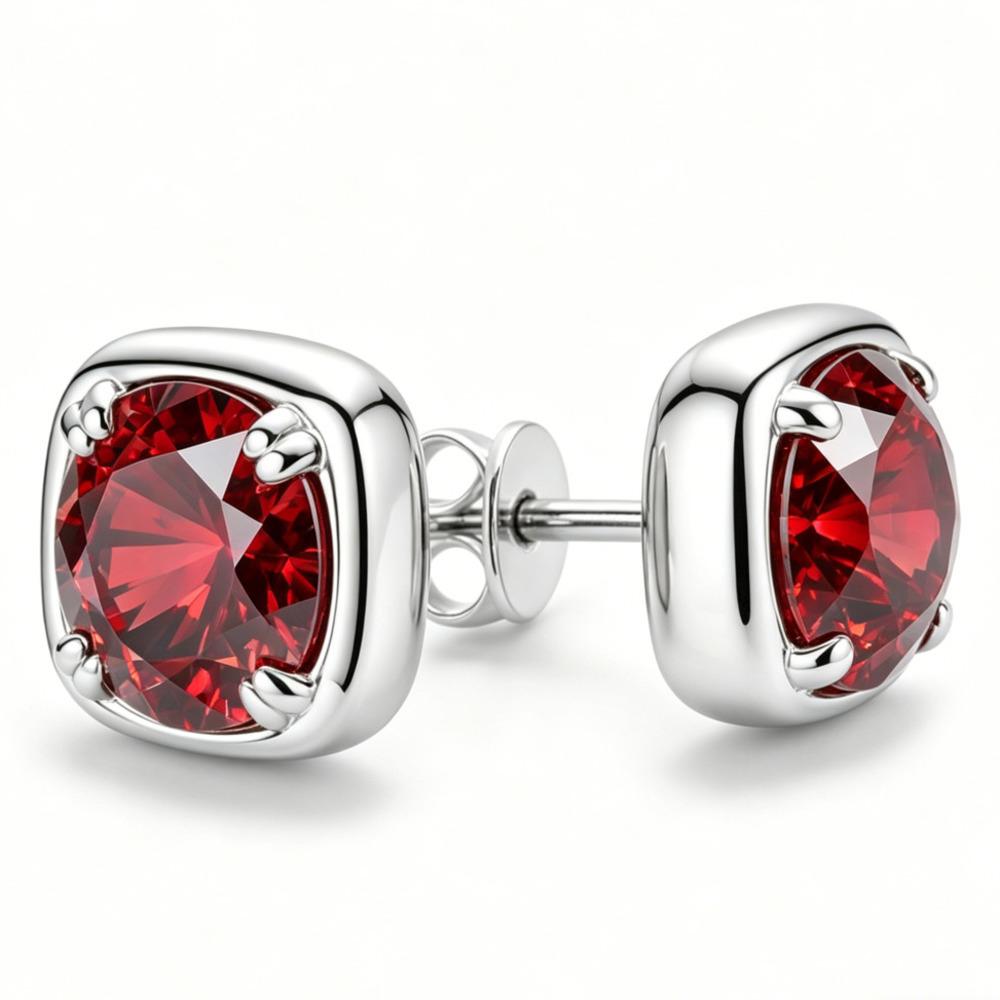 6.5mm 925 Sterling Silver Moissanite Stud Earrings For Women Simple Fashion Versatile Square Cut D VVS1 Exquisite Jewelry