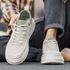 Men's Shoes for Spring and Summer Breathable Lightweight Soft Sole White Shoes for Men's Casual Shoes for Versatile Thick Sole Shoes