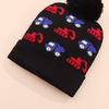 Unisex Cartoon Excavator Wool Pom-Pom Knit Hat for Kids - Warm Autumn Winter