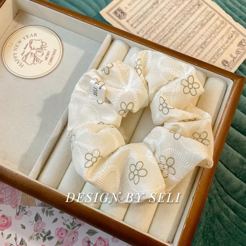 Scrunchie Multi Styles Floral Plaid Soft Fabric Minimalist Versatile Women Hair Tie Hair Accessories