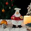 Christmas Santa Claus Chef Figurine Resin Cartoon Santa Statue Holiday Party Home Office Kitchen Desktop Decoration Ornament