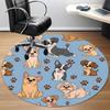 1PC Puppies Paws Office Round Area Rug,  Mat Suitable ForOffice, Under Office Chairs Bedroom Living Room Home Decor, Room Deco