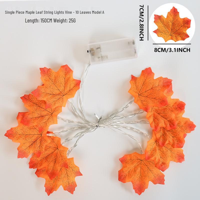 LED Maple Leaf and Pumpkin String Lights for Christmas and Thanksgiving Decor