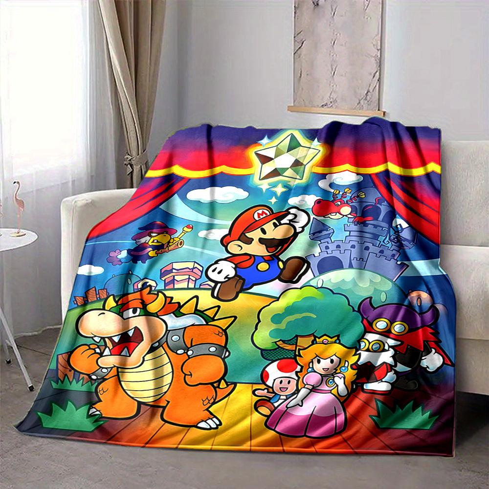 1pc Mario Soft & Warm Flannel Blanket, Multi-Purpose Throw Blanket for Couch, Sofa, Office, Bed, Camping, Travel 138