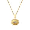 Slightly Inlaid Zircon Devil'S Eye Necklace, Eyelash Eye Copper Electroplated Real Gold Pendant, Wind Pendant.
