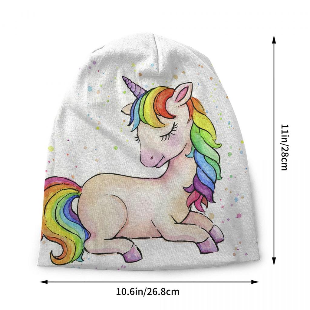 Sleeping Baby Rainbow Unicorn Skullies Beanies Caps For Unisex Women Unisex Fashion Winter Warm Knitting Hat Adult Bonnet Hats