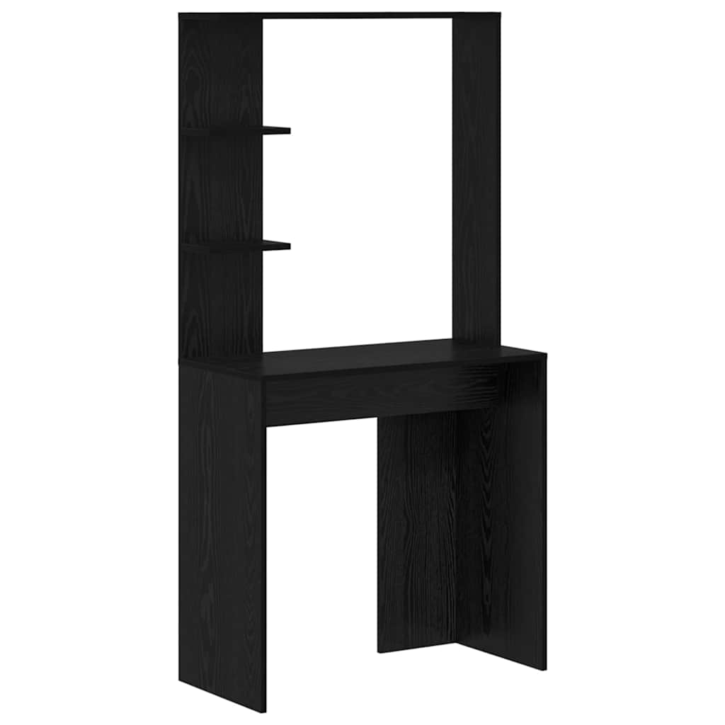 Desk Black Oak Look Engineered Wood