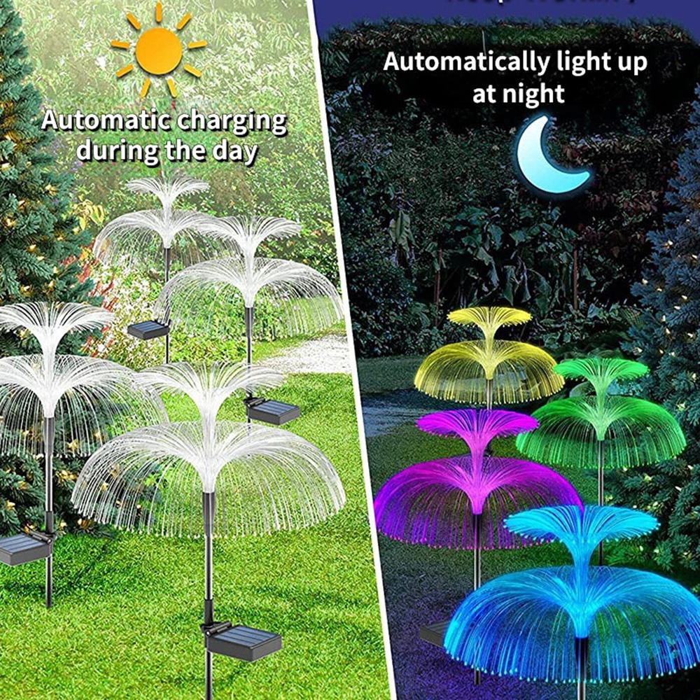 Solar-LED-Quallen-Lichter für den Außenbereich, Garten-Dekor, Rasen-Licht, 7 Farbwechsel, wasserdicht, für Terrasse, Hof, Weg, Dekoration, Solar-Blumen-Lampe