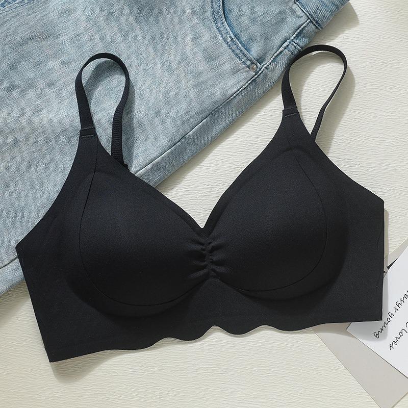 Jelly soft support seamless underwear women's summer thin small breasts gather sexy close breast anti-sagging women's bra