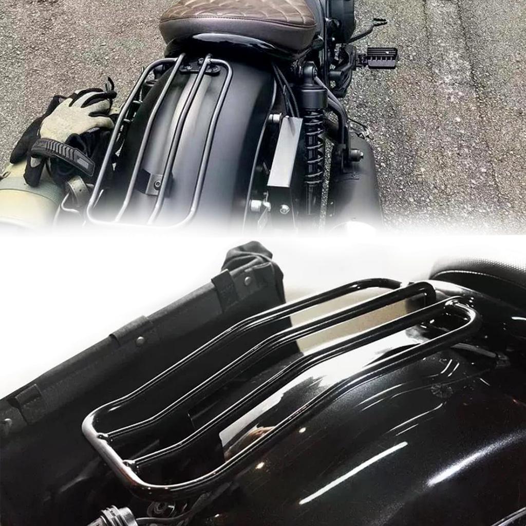 Baohatsu Motorcycle Rear Steel Solo Seat Luggage Rack Support Compatible with Honda Rebel CMX ABS Black Carrier, Shelf, 2020-2024 300/500 Models,