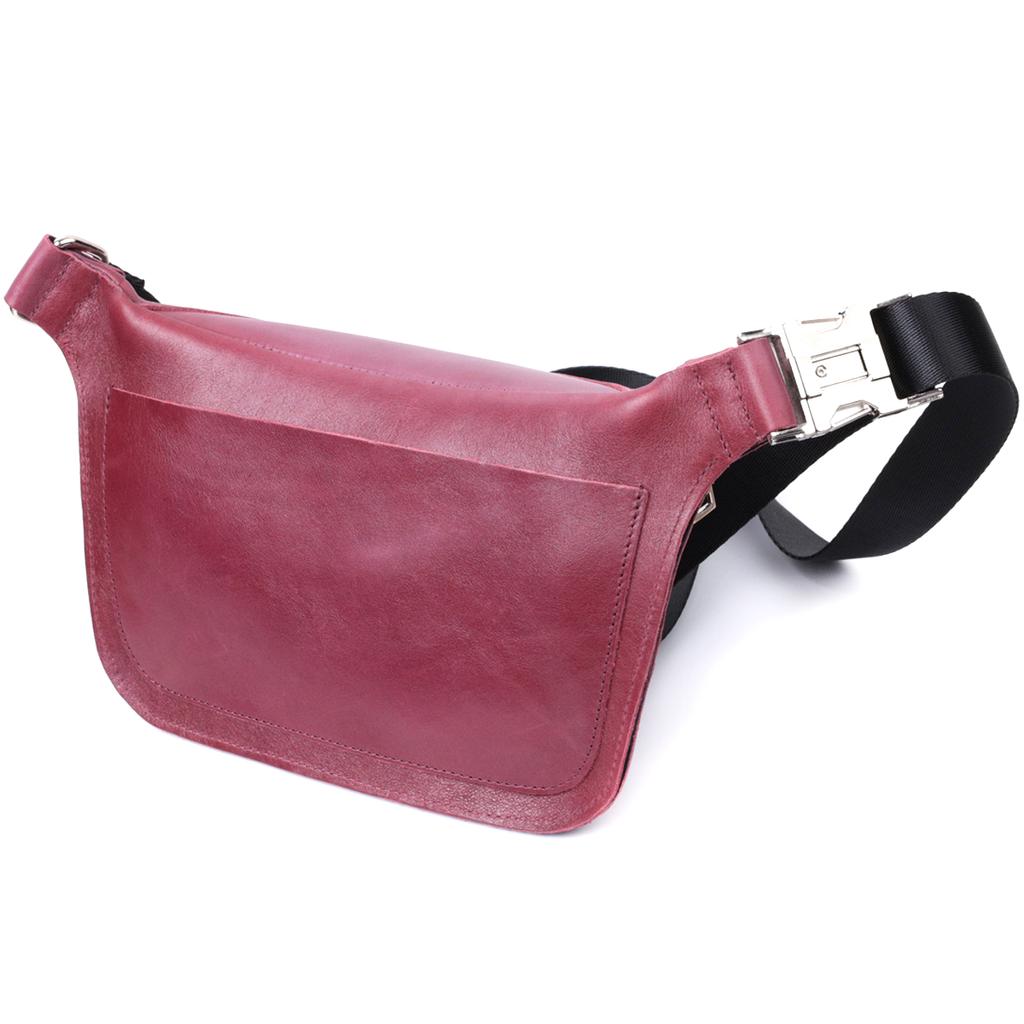 Трендовая бананка для женщин из натуральной кожи GRANDE PELLE Bag 22815 Розовый