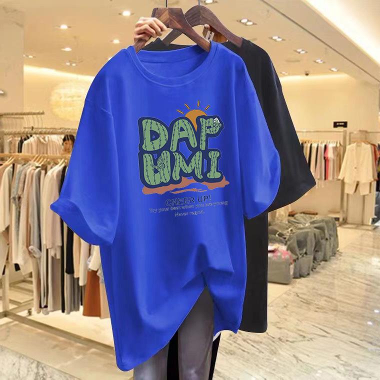 

Unique niche chic cotton shoulder-down short-sleeved t-shirt women s American summer dress design sense white loose half-sleeved top XXXXL королівський синій колір