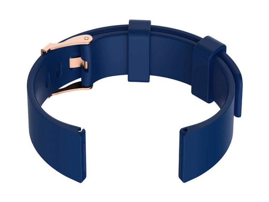 Super Merchant Rubberen Horlogeband U15 - Marineblauw/Roségoud - 20Mm