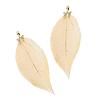 2x colgantes de hojas naturales chapados, abalorios para hacer joyas, adornos de regalo, oro