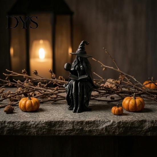Fantasy Character Model 3D Printed Fortune Teller Figurine, Halloween Mystic Gypsy Statue for Shelf Dark Style Home Decor Tabletop Display,