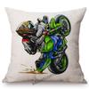 Xtreme Sport Motorcycle Stunting Riding Mtx Cute Cartoon Stunters Decorative Sofa Throw Pillow Case Cotton Linen Cushion Cover