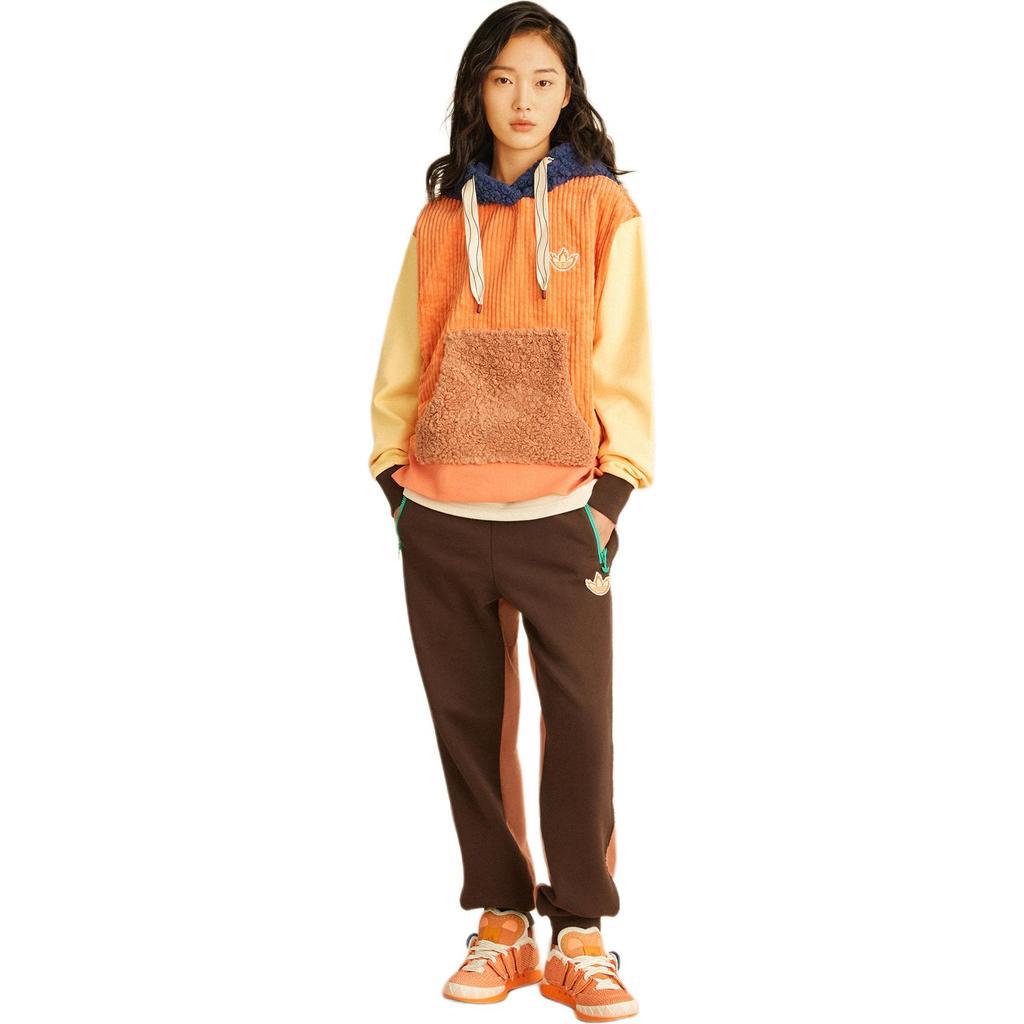 adidas Originals Trefoil X Melting Sadness Co-Branded Triušio Pleistras Kontrastingas Apykaklė Ilgomis Rankovėmis Megztinis Unisex Viršutiniai Drabužiai Šviesiai Chaki Rudas HY7255