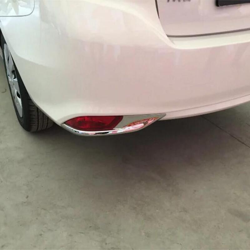 For Toyota Vios/Yaris sedan 2017 2018 ABS Chrome rear fog lamp Light Covers Frame Trim accessories Car Styling