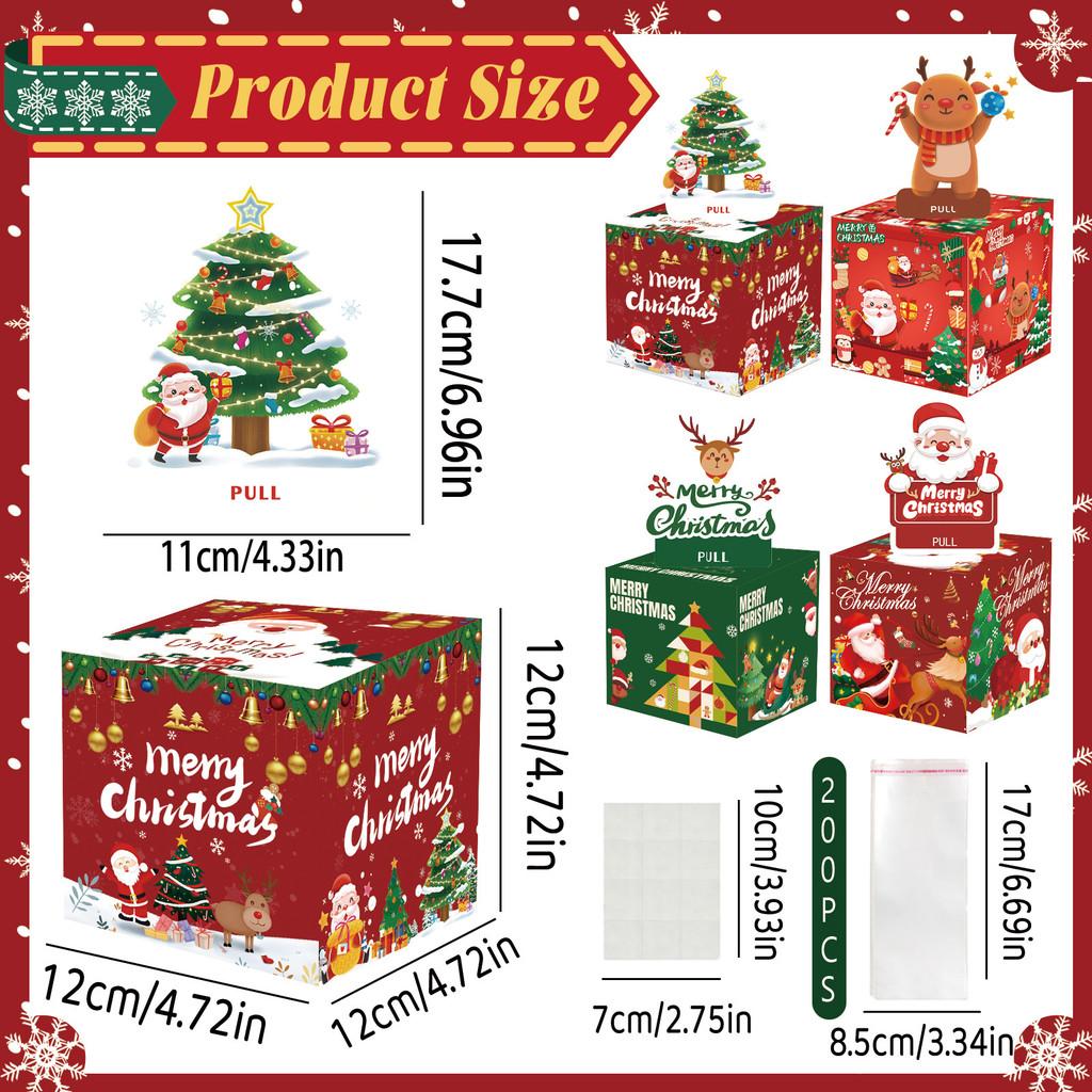 Pattern Christmas Themed Paper Box Set Holiday Decoration Props Gift For