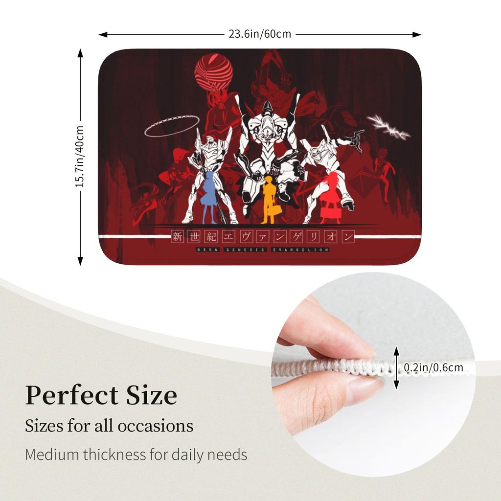 Manga Evangeliones Front Floor Door Entrance Welcome Mat Indoor  Kitchen Bathroom Doormat Balcony Carpet Rug Footpad
