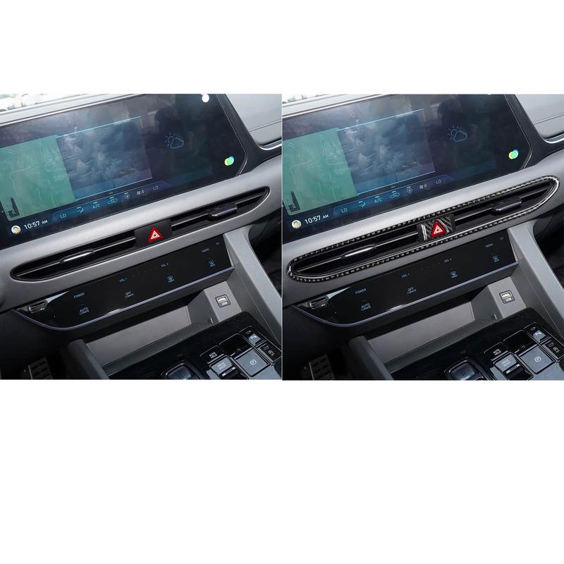 For Hyundai Sonata - Real Carbon Fiber Stickers Central Control Air Vent Warning Light Panel Car Accessories Decorative