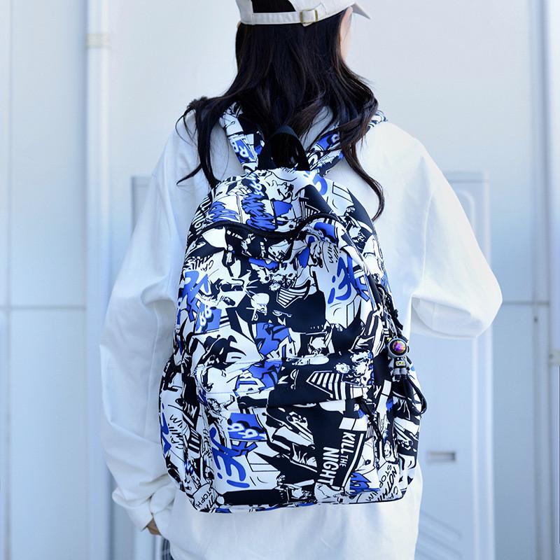 Fashionable Middle School Student Backpack Nylon Lightweight School Bag With Padded Shoulder Straps For Teens
