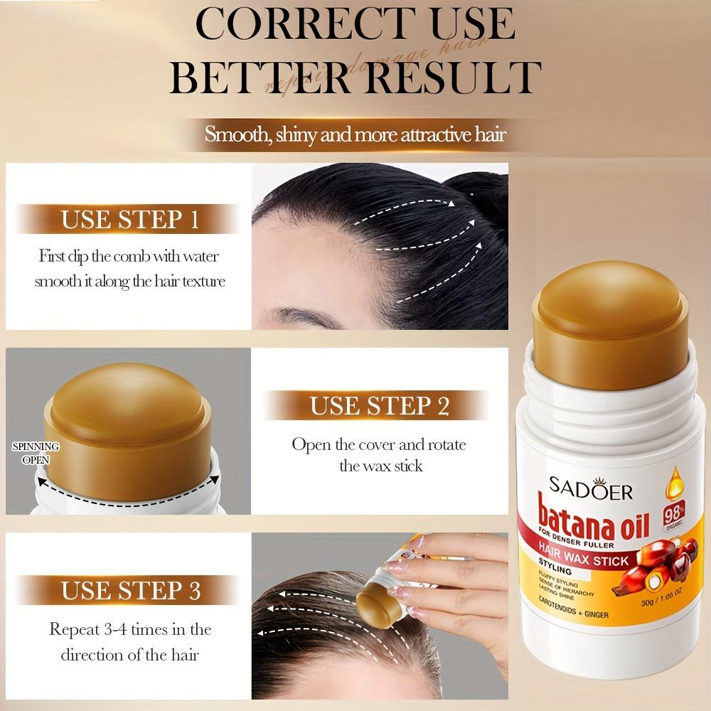 1pc Batana Oil Hair Care Wax Stick, Styling Hair Wax Stick, Non-sticky Shredded Hair Organizer 30g