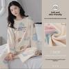 Dámský jarní/podzimní kreslený pyžamový set s vycpávkami na prsou, dlouhými rukávy a kalhotami - Volný, pohodlný a vhodný pro venkovní nošení