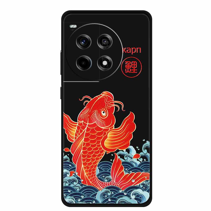 3D Relief Emboss Case For OnePlus 13 5G 11R Ace 3 2 Pro OnePlus 12R Phone Case Black Silicone Soft Back Cover Cases Funda Coque
