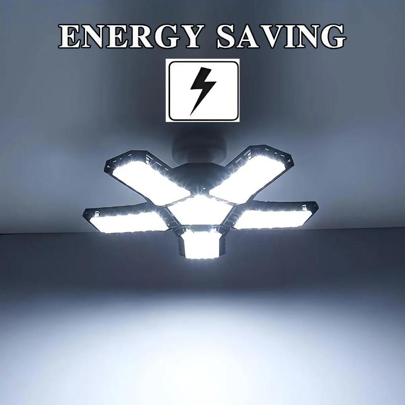 Portable LED Garage Light Bulbs 40W 60W 80W Foldable Super Bright Garage Lighting LED Shop Work Light With Adjustable Panels E27/B22 Screw Socket