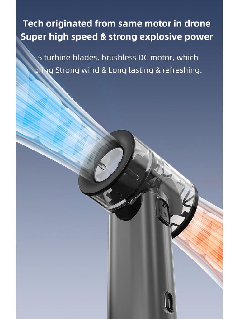 CrossN610 Handheld Neck-Hanging High-Speed Brushless Mini Fan with Large Wind Power