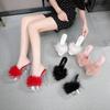 Heel Shoes Thin Heel Waterproof Platform Slippers Transparent Crystal Sandals Wedding Shoes Dress Banquet Elegant Fashion Summer