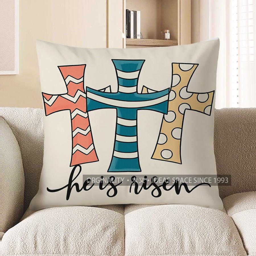 Home Decor Easter Bunny Gnome Decorative Pillow Cover Pattern Cushion Cover Suitable For Sofa Bedroom Car Pillow Cover