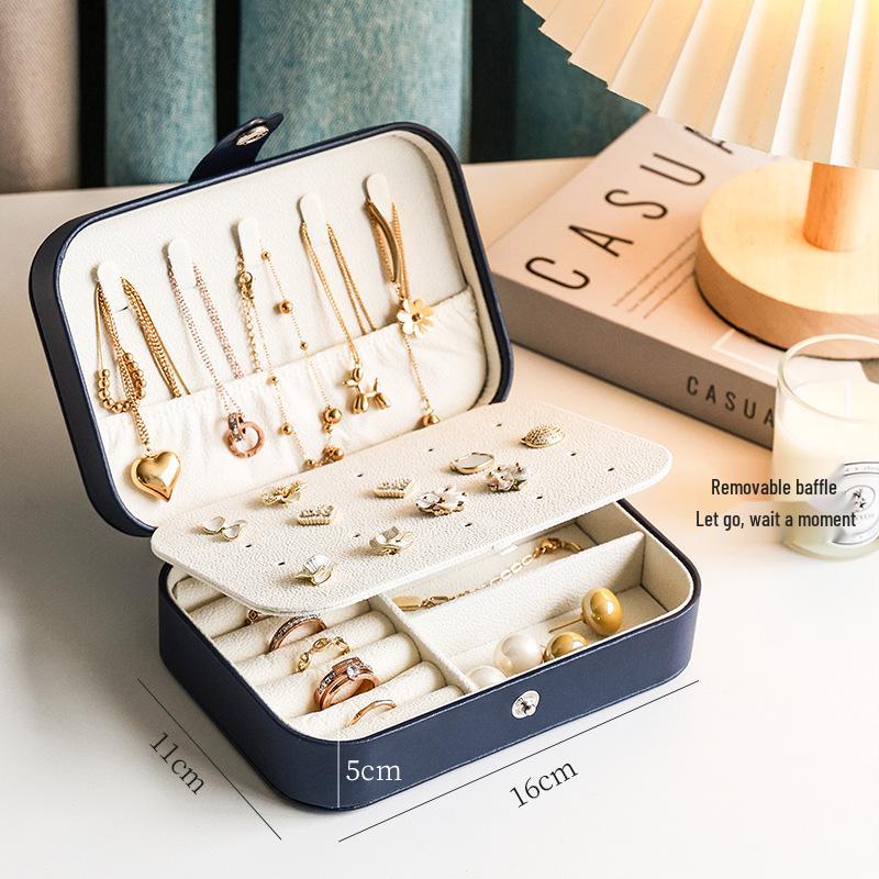 Portable Multifunctional Jewelry Storage Box: Dustproof & Anti-Oxidation for Earrings, Rings, and Bracelets.
