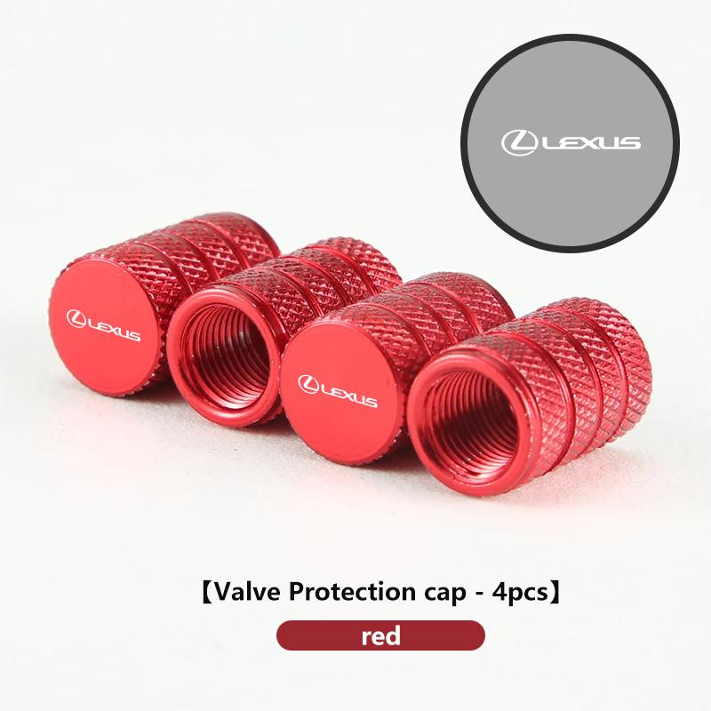 4PCS Car Wheel Tire Valve Cap Cover Airdust Waterproof For Lexus UX250h RX450h RX300 GX470 CT200h RX400h NX300h RX350 AEI1