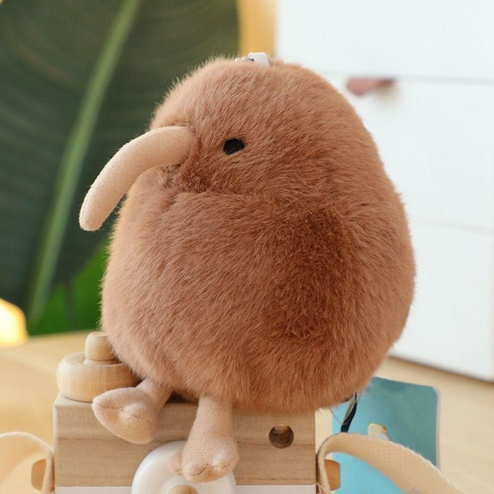 Cute Animal Parrot Plush Doll Realistic Furry Birds Keyrings Bird Plush Keychain Birthday Gift