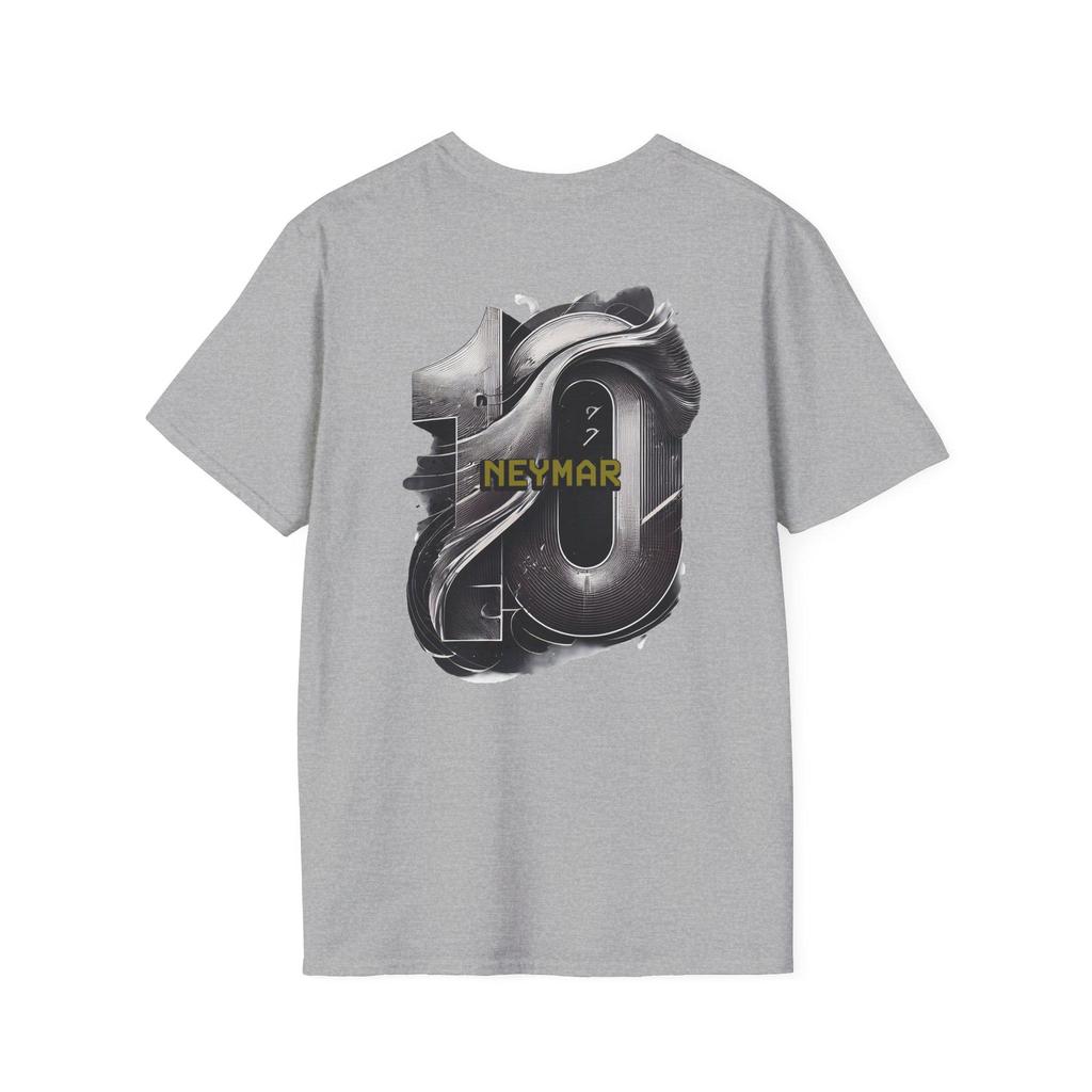 Neymar 10 Graphic Tee, Abstract Football Legend Shirt, Soccer Fan Back Print T-shirt, Vintage Streetwear Graphic Top, Neymar Inspired Gift
